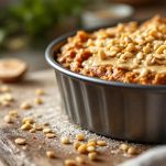 Superficie livellata con pinoli e tahina