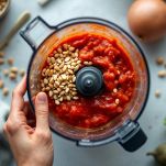 Aggiungete i pinoli tostati e frullate ancora