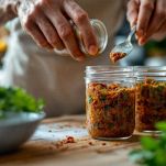 Trasferite nei vasetti e coprite con olio