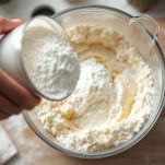 Aggiungete la farina e mescolate