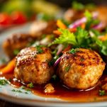 Polpette dorate pronte in padella