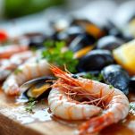 Pesce misto pulito su tagliere