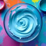 Glassa colorata in ciotola