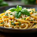 Pasta fumante nel piatto