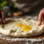 Impasto oliato coperto sul piano