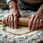 Impasto steso con mattarello