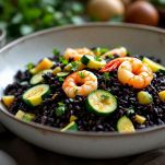 Riso con zucchine e gamberi