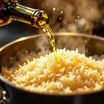 Riso in cottura nel tegame
