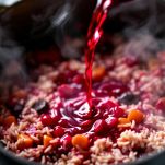 Riso rosso in cottura