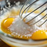 Ciotola con impasto per pasta biscotto mescolato fino a diventare liscio