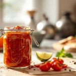 Barattolo con salsa pronta per essere utilizzata