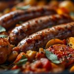 Salsicce morbide nel piatto