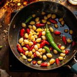 Verdure verdi nel tegame