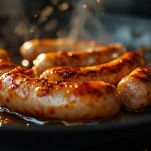 Carne girata per doratura uniforme