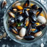 Conchiglie lavate nel lavello