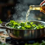 Verdure verdi in cottura