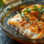 Pesce ben coperto nella ciotola