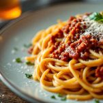 Piatto condito e fumante