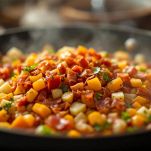 Carne unita e rosolata