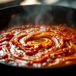 Mescolate la salsa e lasciate cuocere per 10-15 minuti finché si addensa.