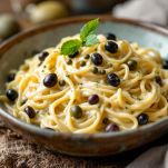 Tegame con sugo di carciofi pronto dopo la cottura