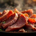 Padella con tofu e noodles che completano la cottura