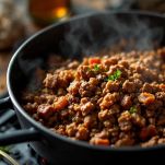 Carne macinata in padella con soffritto