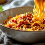 Tagliatelle con ragù appena scolato