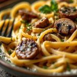 Tagliatelle saltate nella salsa