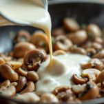 Funghi avvolti da salsa cremosa