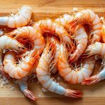 Gamberi sgusciati e tritati