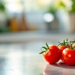 Pomodorini a metà conditi in una ciotola