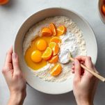 Ciotola con impasto al mandarino