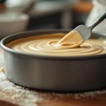 Impasto livellato nella tortiera