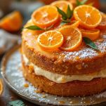 Torta con agrumi caramellati