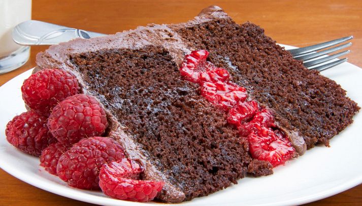 Torta al cioccolato e lamponi