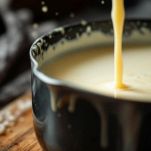 Crema al Parmigiano versata