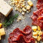 Formaggi e salame a dadini