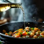 Padella con pesce e pomodoro in cottura