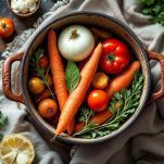 Trippa con verdure in pentola