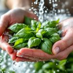 Basilico fresco pulito