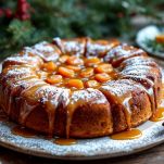 Dolce natalizio ricoperto con glassa lucida alla confettura