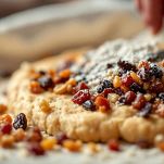 Teglia con impasto livellato e pronto per il forno