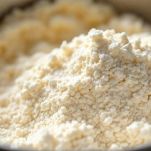 Ciotola con farina mentre si uniscono lievito e patate