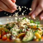 Pirofila con zuppa condita con pangrattato e pecorino