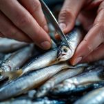 Acciughe aperte con lisca rimossa.