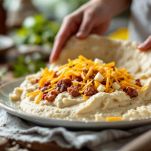 Impasto con salumi, formaggi e uova.