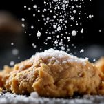 Superficie dei biscotti con sale grosso