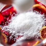 Zucchero versato nella bevanda all’ibisco