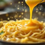 Pasta mescolata con la crema di uova